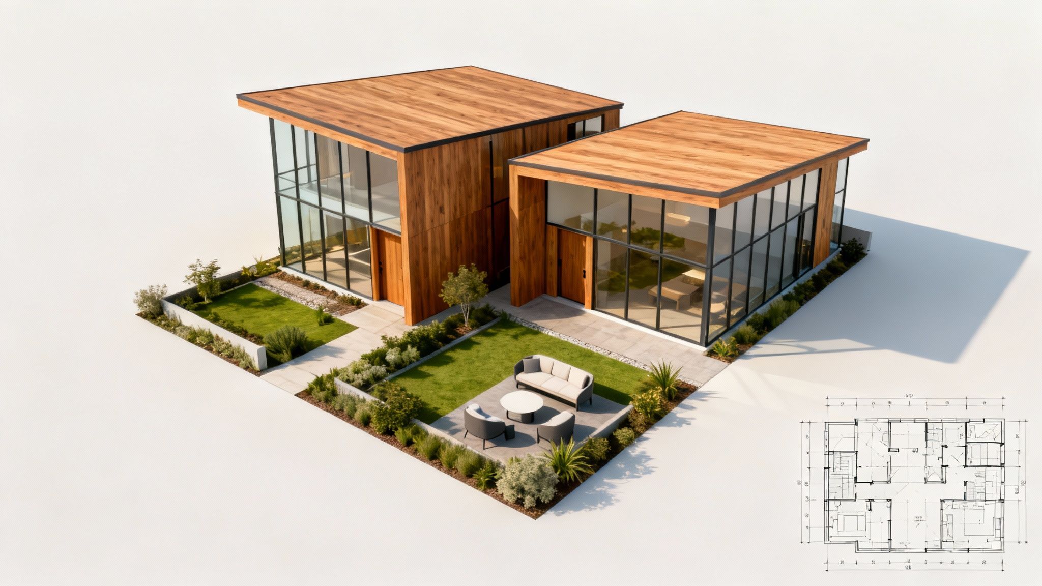 3 D render plan