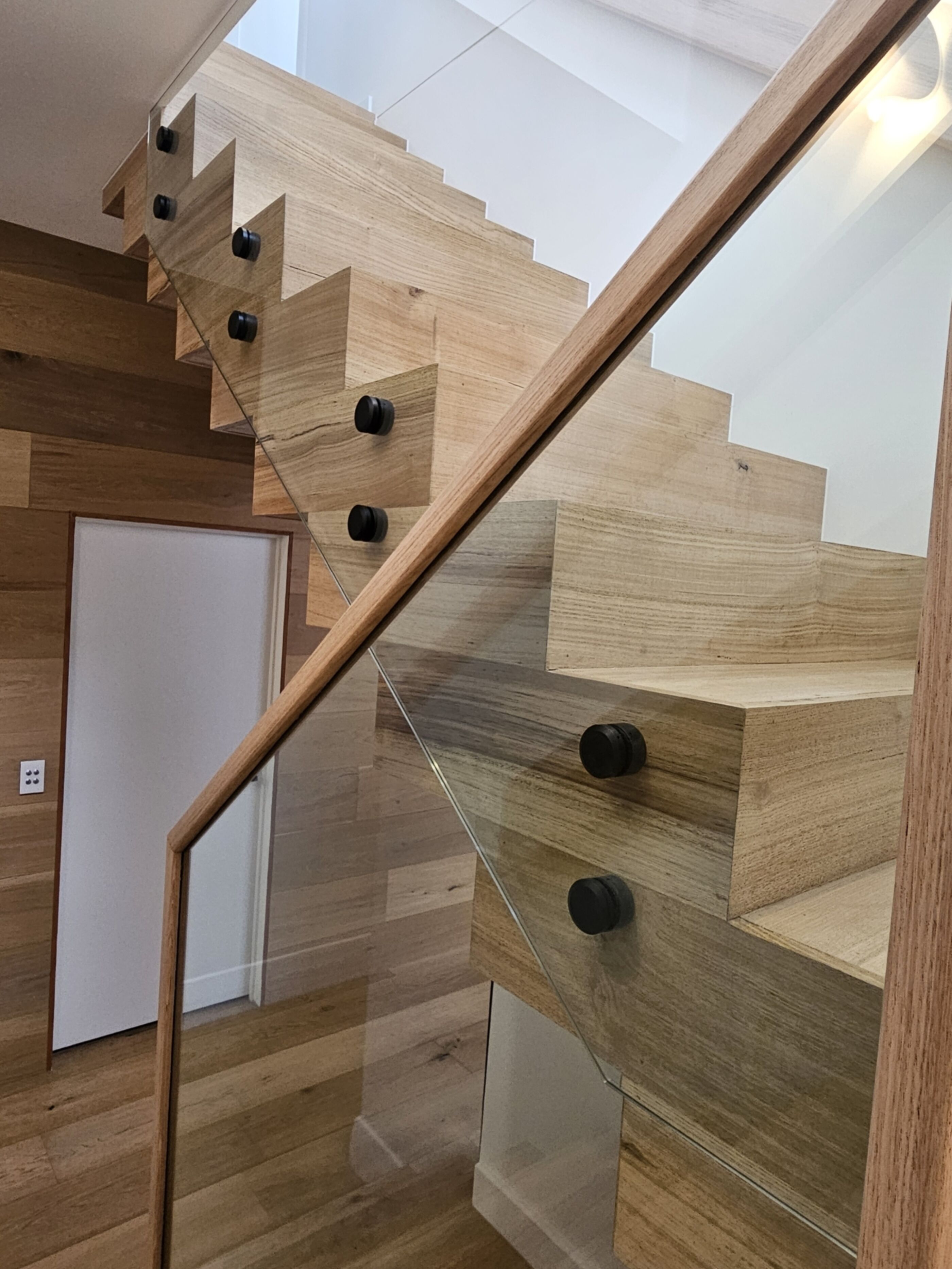 Stacked box timber staircase