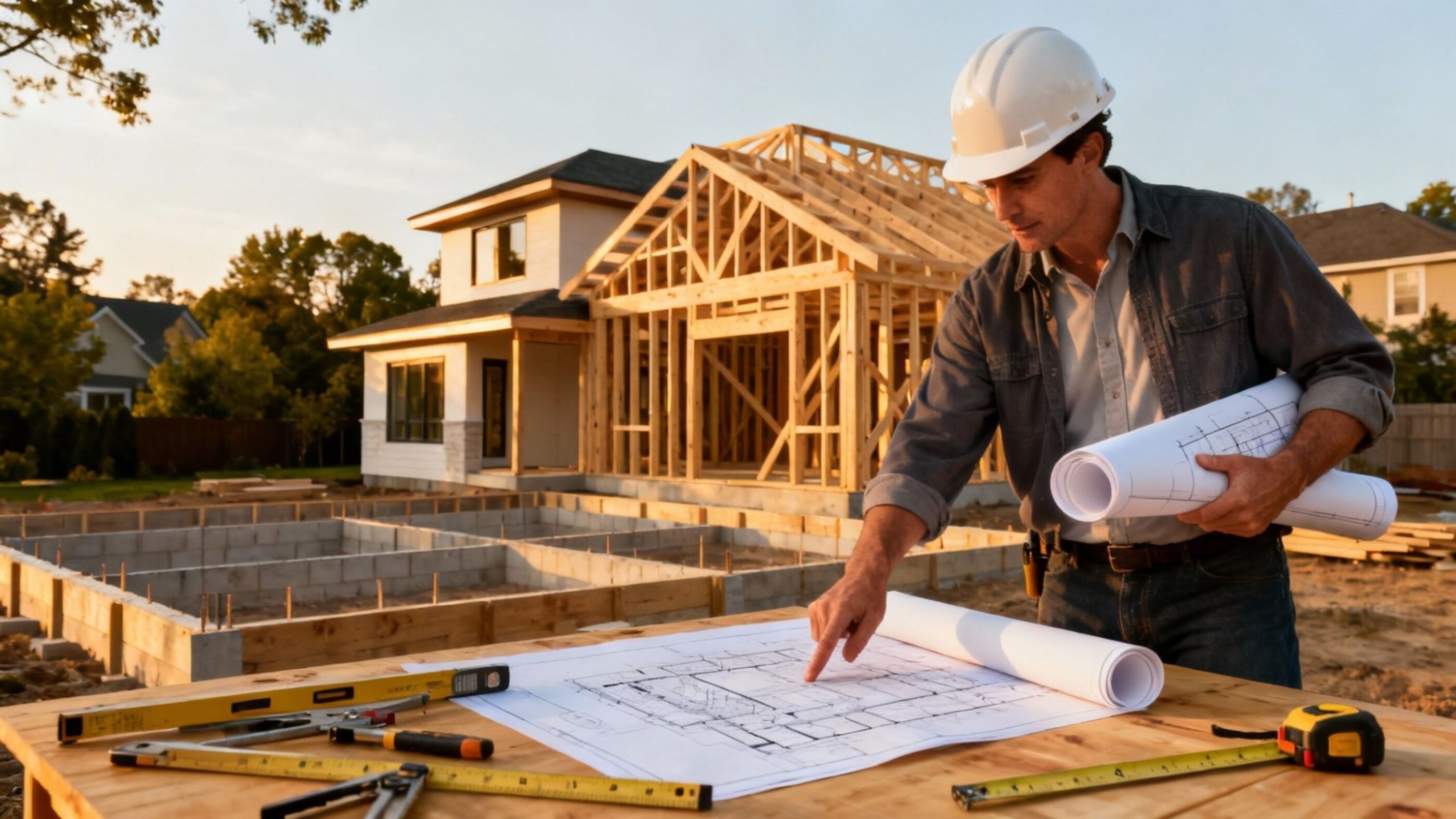 Construction manager on site