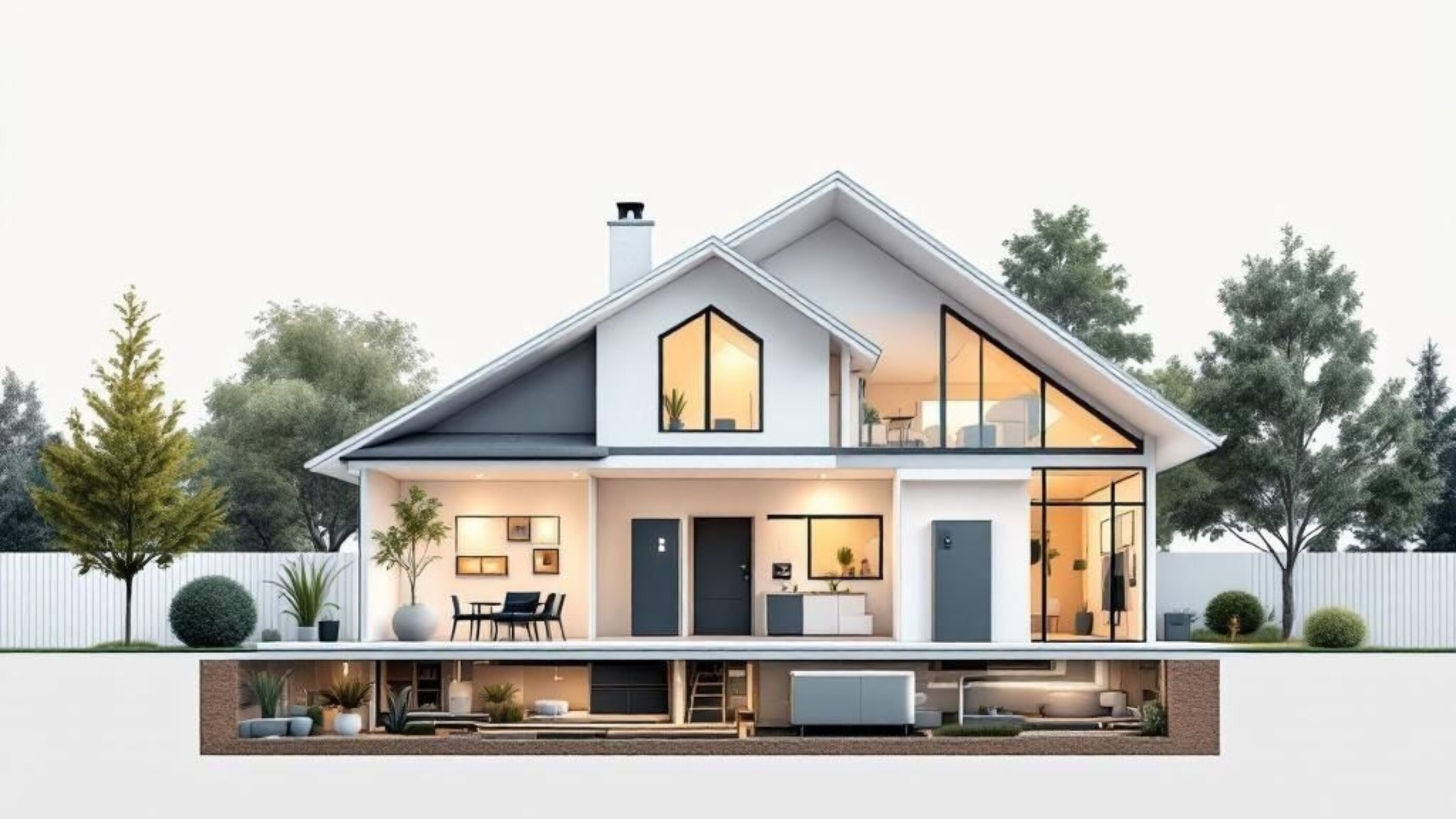 Cross section of house