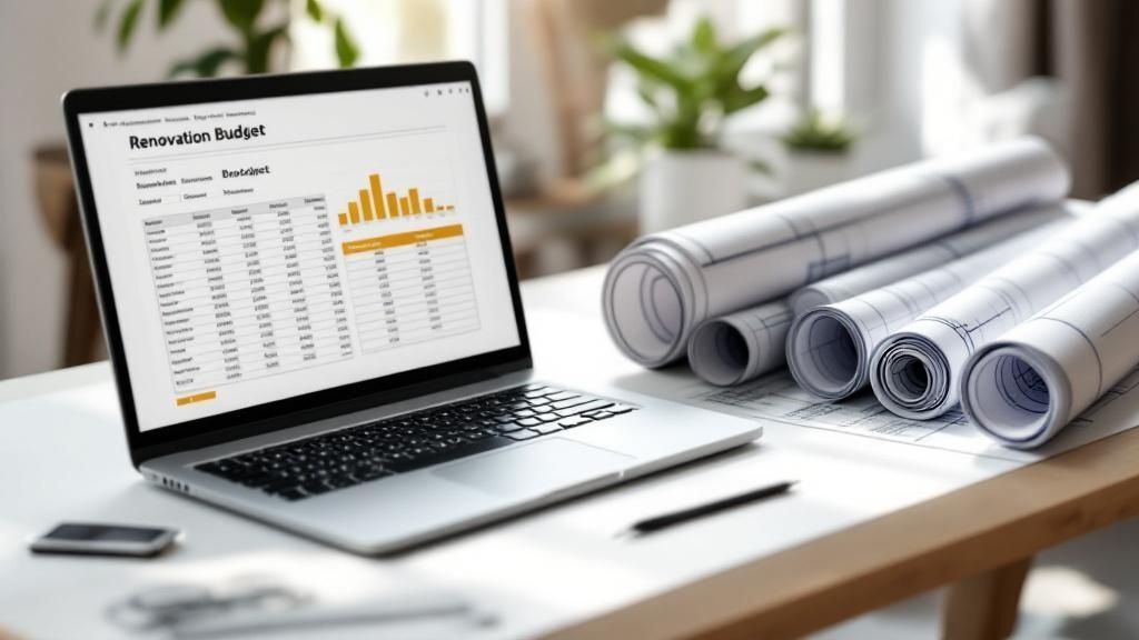 Budget on laptop