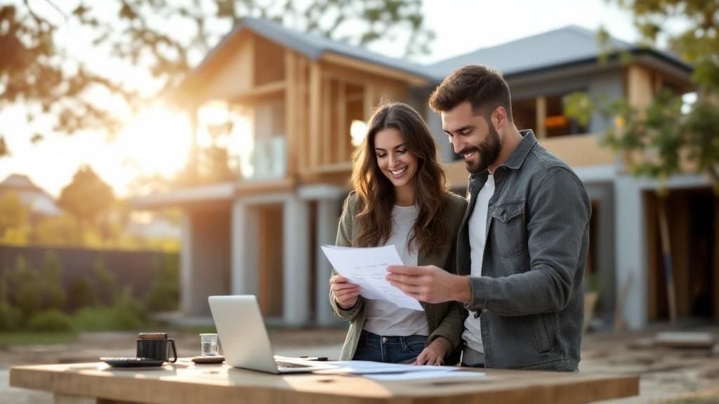 Couple holding a document