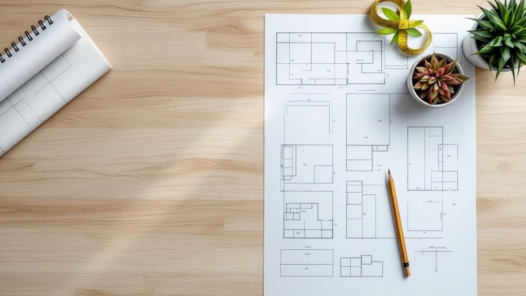 Hand sketch of plans