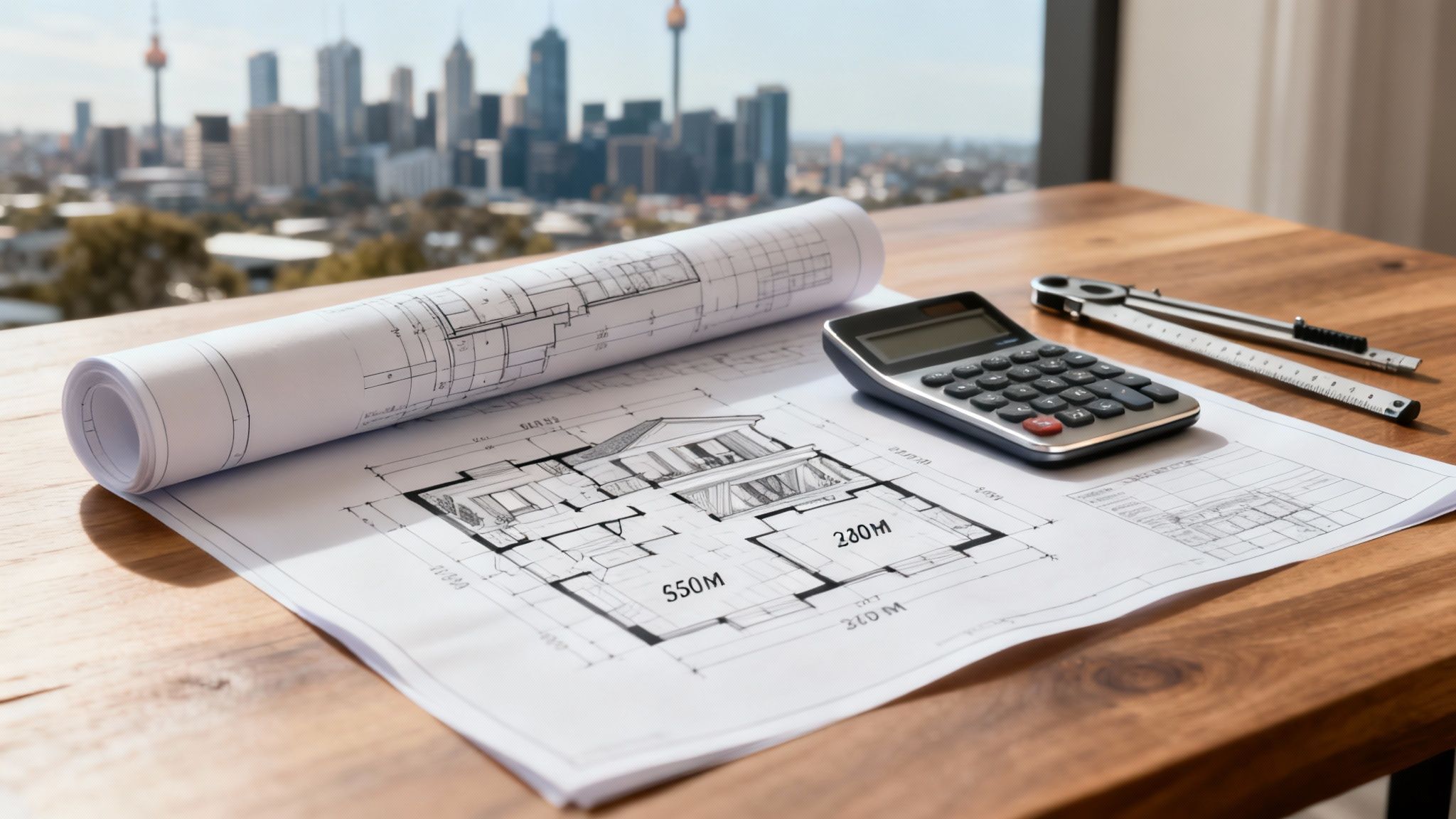 Plans on desk